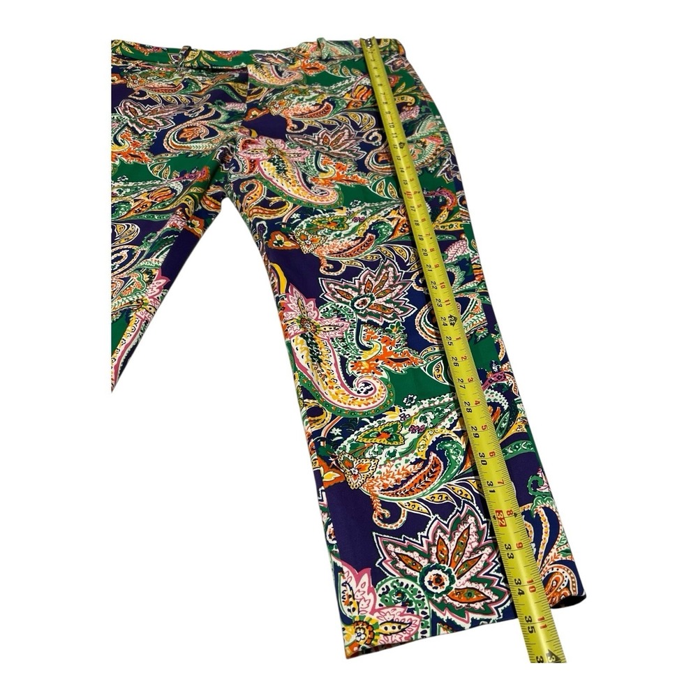 Ralph Lauren Sport Floral High Waist‎ Stretch Straight Leg Crop Pants Women's 36 - Picture 4 of 16